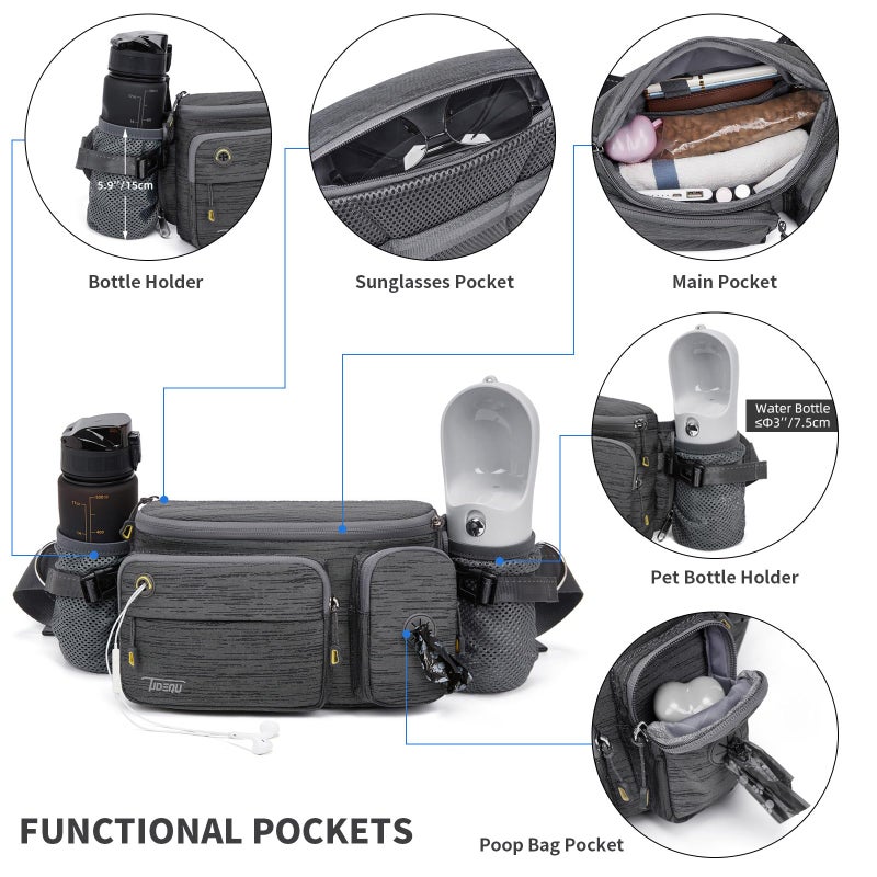 TUDEQU Hiking Fanny Pack for Men Women Large Hiking Waist Packs Mens Fanny Pack Crossbody Waist Bag for Men for Travel - Image 5